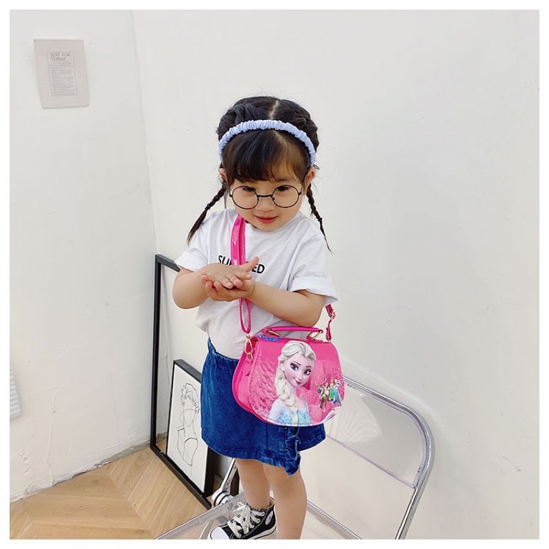 Túi trẻ em, túi đeo chéo elsa, cặp khoác cho bé chơi tết