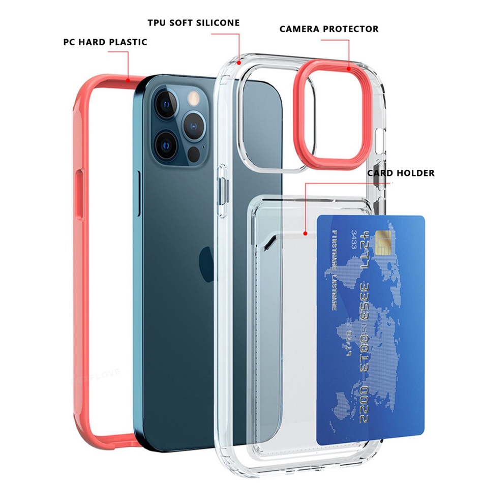 Ốp Điện Thoại Silicon Mềm Trong Suốt 3 Trong 1 Cho iPhone 11 12 13 14 Pro MAX Plus 6 6S 7 8 Plus X XR XS MAX SE 2020 2022