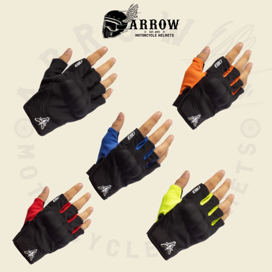Găng tay đi xe máy ngắn ngón Ego arrow shop co giãn bao tay bảo hộ đi xe máy giá rẻ