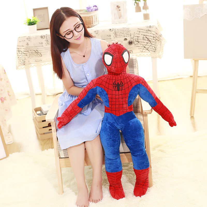 Gối bông, gối ôm người Nhện Spider Man - Đồ Chơi Thú Nhồi Bông Siêu Nhân Anh Hùng Gấu Bông - SANBEO.VN