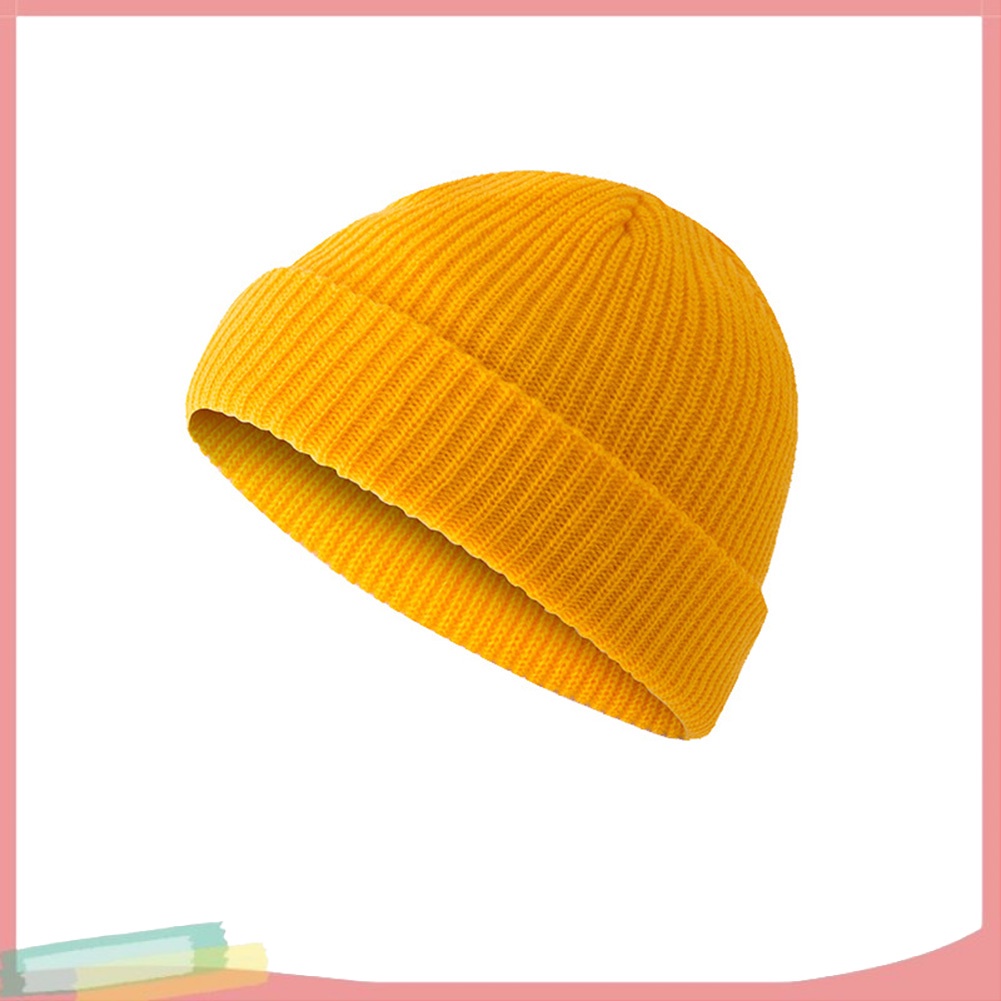 Mũ Len Trùm Đầu Màu Trơn Chất Liệu Sợi Acrylic Ấm Áp Cho Nam Và Nữ