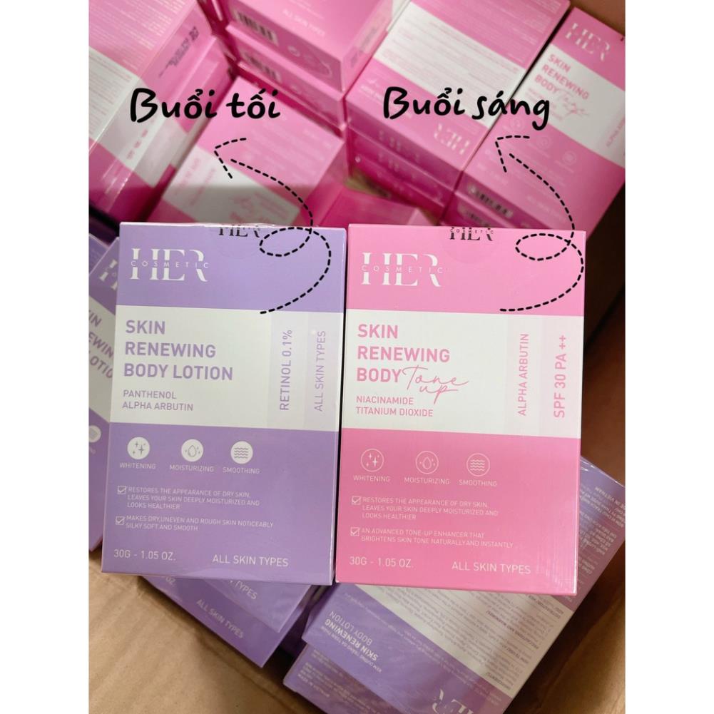 Combo Kem Skin Renewing Body Lotion & Tone Up Dạng Tuýp 30gr