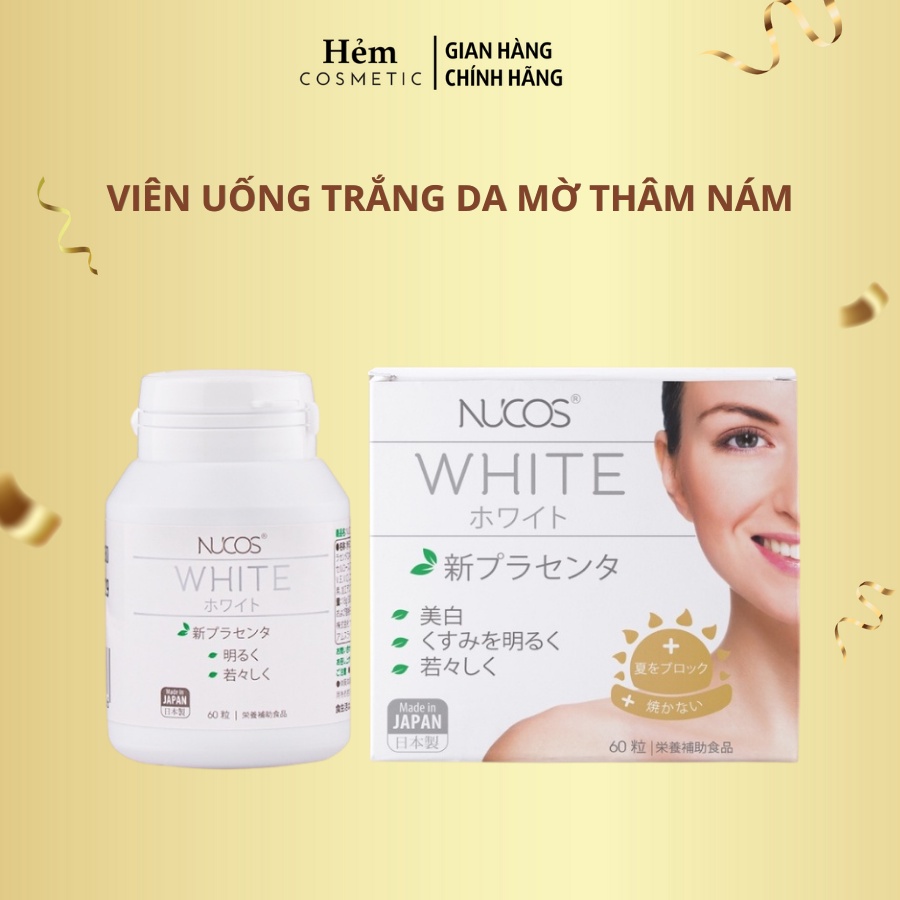 Viên uống trắng da mờ thâm nám Nucos White 60 viên - Hẻm Cosmetic