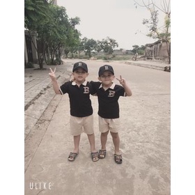 Bộ polo cộc BBR kèm quần đũi cho bé, sành điệu tặng kèm mũ lưỡi trai cho bé
