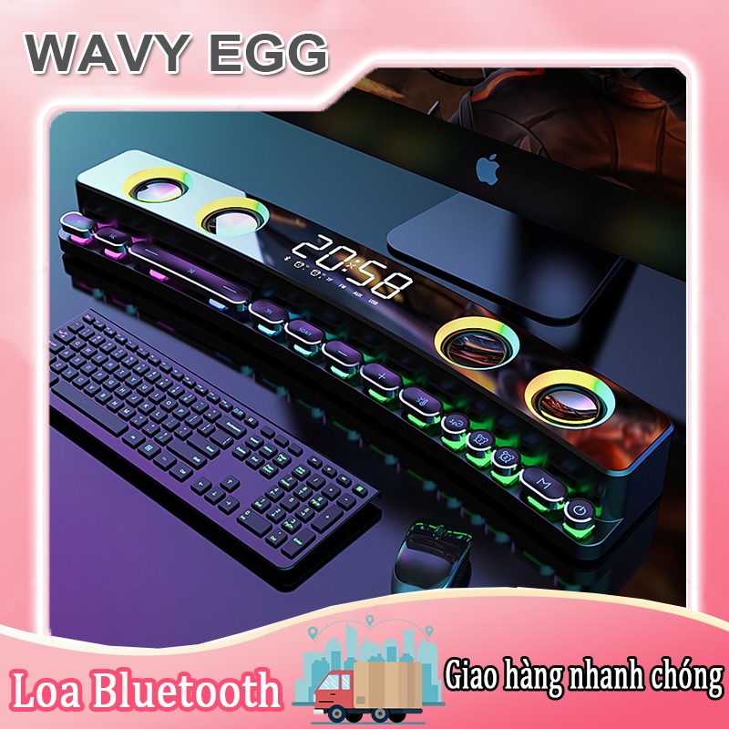 Loa Bluetooth LED RGB quang phổ 10 chế độ Led cao cấp - Tích hợp Đồng hồ + Nhiệt độ, Kết nối PC, TV