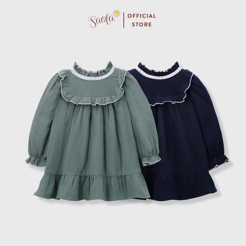 Đầm Giáng Sinh Cho Bé Gái Chất Liệu Muslin Phong Cách Hàn Quốc Từ 1-6 Tuổi - JENNIE DRESS- DRM003 - SAOLA KIDS CLOTHING