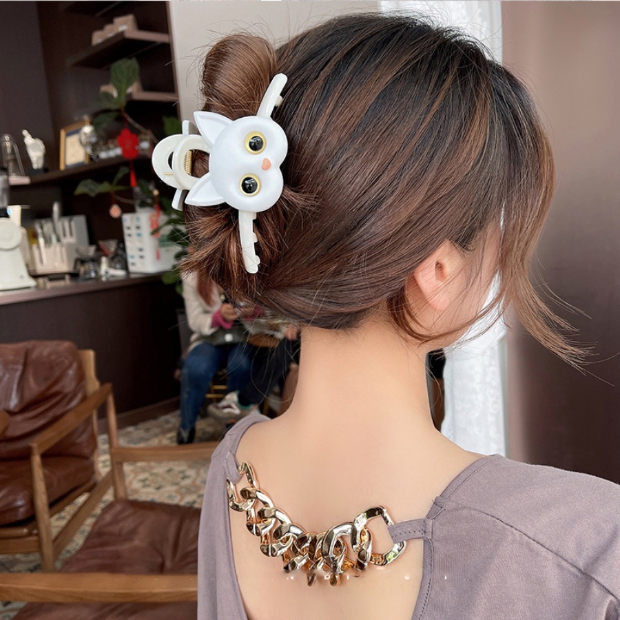 Dây Buộc Tóc Co Giãn Hình Mèo Bông Hoạt Hình Dễ Thương Cho Nữ