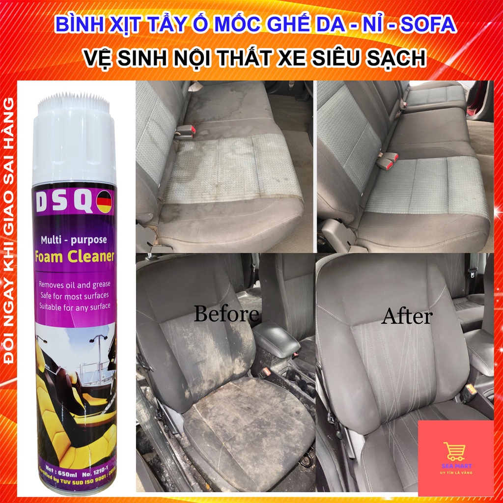 Vệ Sinh Nội Thất Ô tô - Xịt Nội Thất Ô tô - Vệ Sinh Sofa, nỉ - Tẩy Ghế Sofa - Foam Cleaner - DSQ-SEASHOP9X