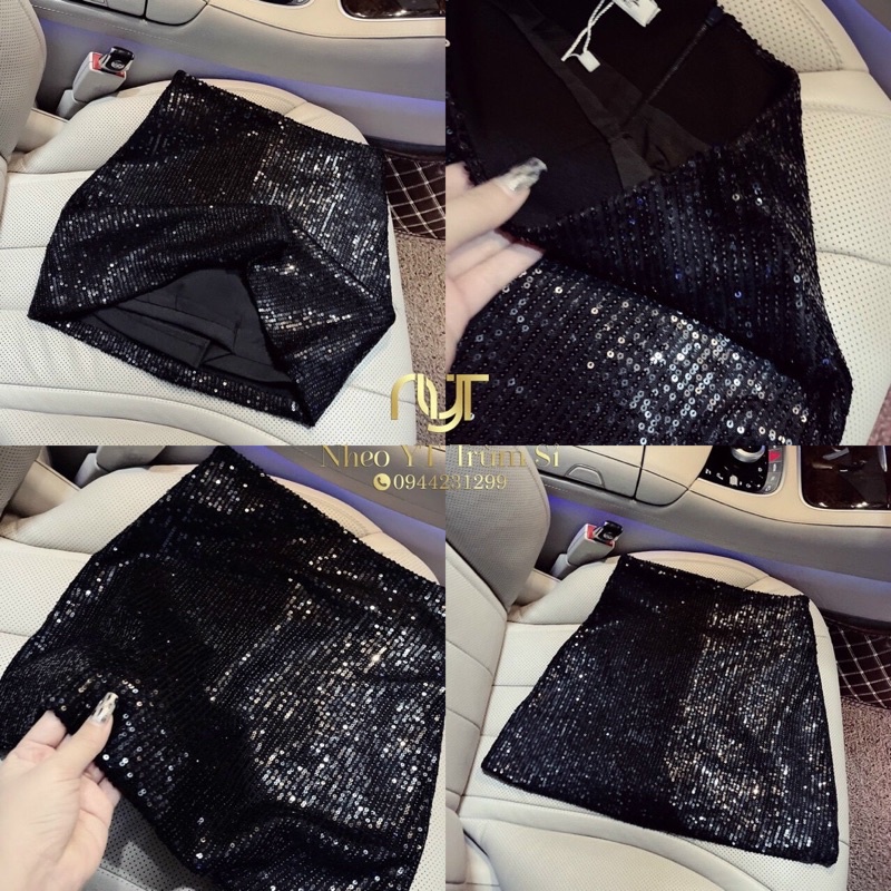 Chân váy nhũ kim sa phong cách Hàn Quốc cá tính