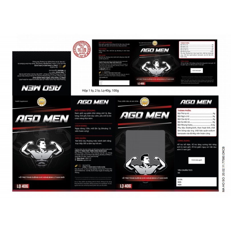Ago Men - hỗ trợ bổ thận, tăng cường sinh lý nam giới, chậm mãn dục nam (50 viên)