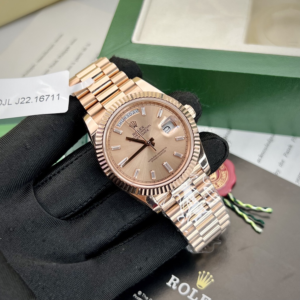 Đồng hồ nam Rolex Day-Date 41mm máy Cal 3235, bọc vàng 18k full kiểm định