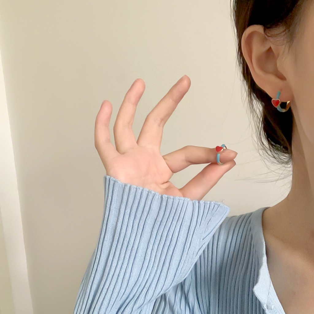 Bông Tai Thiết Kế Hình Trái Tim Phong Cách Mới Thanh Lịch Dành Cho Nữ