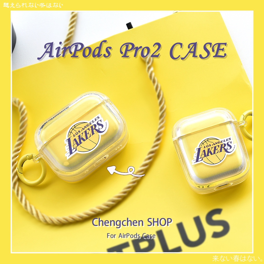 Vỏ Bảo Vệ Hộp Sạc Tai Nghe AirPods3 AirPodspro2 2022 Có Vòng Đệm Khí In Hình Lakers Lakers Lakers Màu Vàng