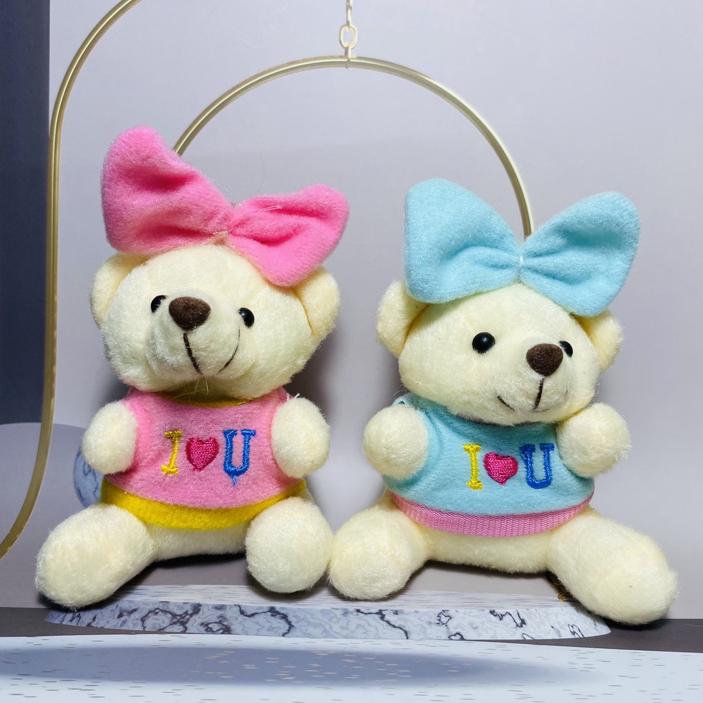 Móc Khóa Gấu Bông Cô Dâu Chú Rể Gắn Hoa Xe Cưới, Cặp Gấu Bông Gắn Xe Đám Cưới dễ thương