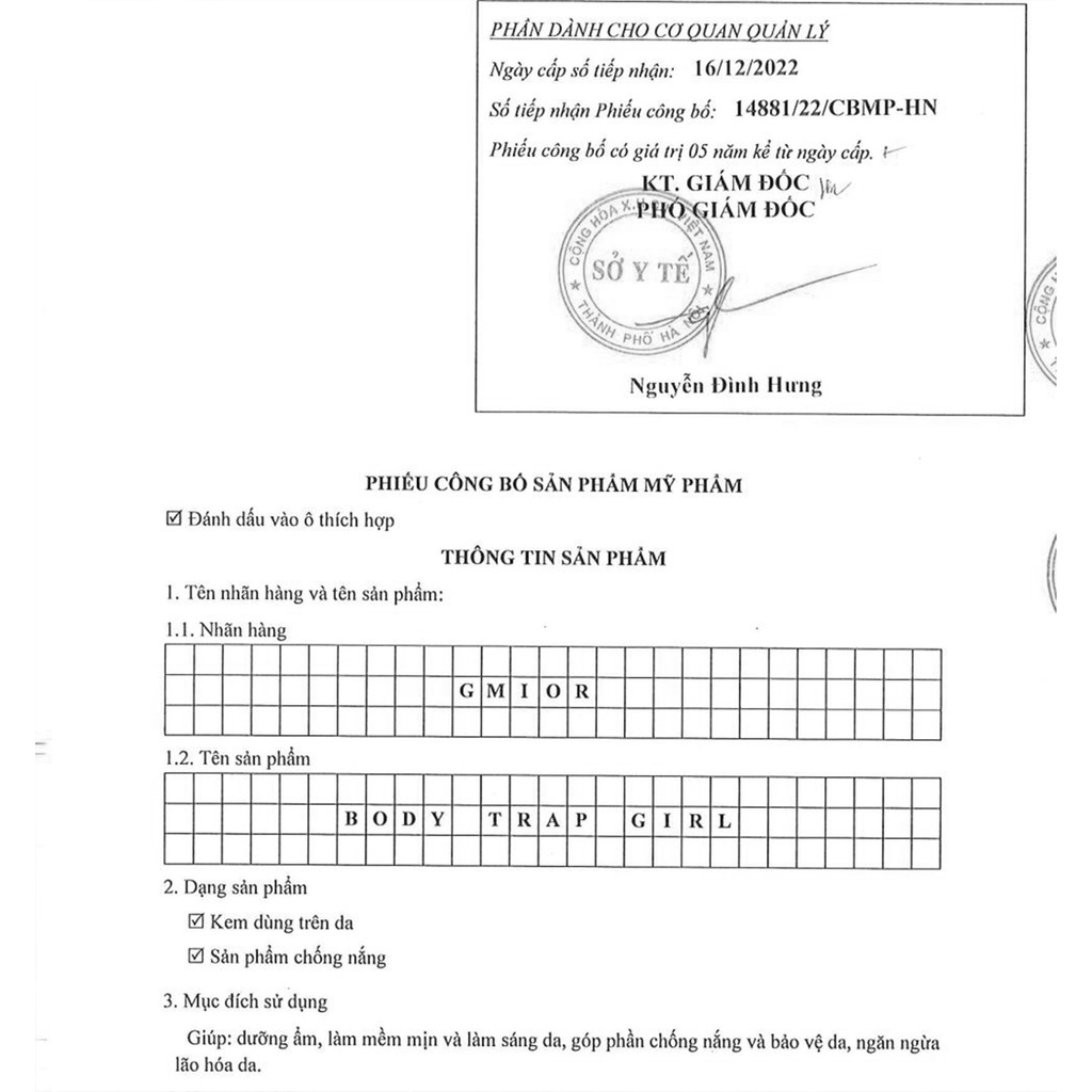 Kem Body Dưỡng Trắng Da, Chống Nắng Cấp Ẩm Cho Da Toàn Thân Trap Girl "Chính Hãng 100%''