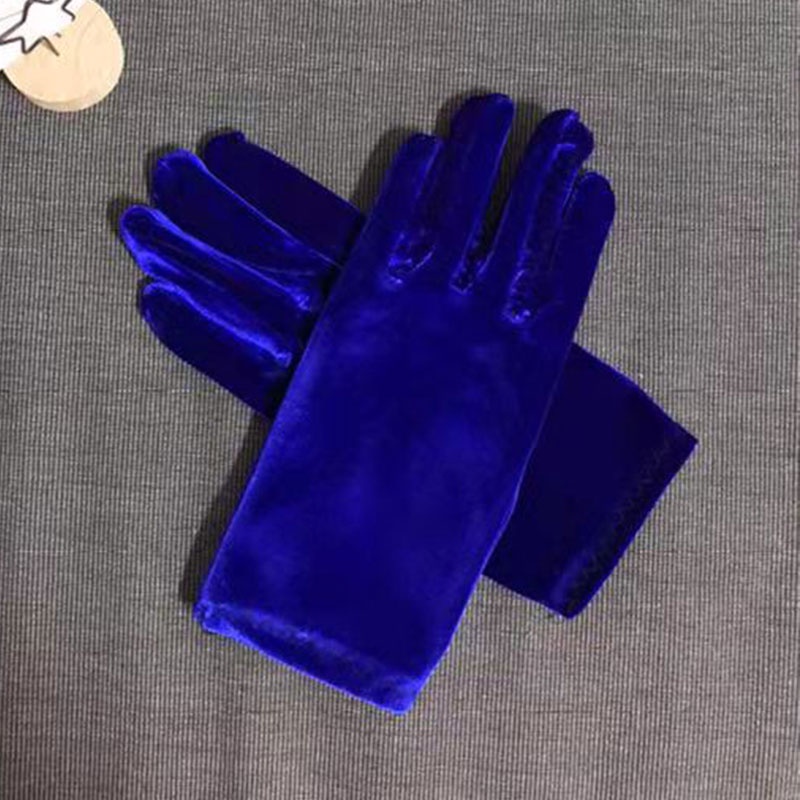 1 Đôi Găng Tay Nhung Mềm Mại Màu Trơn Giữ Ấm Thanh Lịch