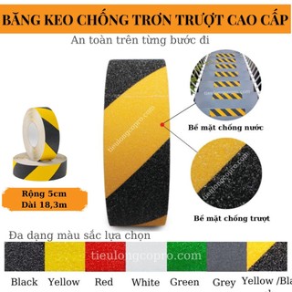 BĂNG KEO CHỐNG TRƯỢT CẦU THANG MISHA CÁC MÀU (50MMX18.3M/CUỘN) Độ Bền Cao, Chống Nước, Chất Tẩy Rửa, Keo Dán Siêu Chắc