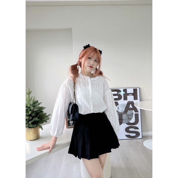 Chân váy tennis form ngắn xếp ly lưng cao màu đen, nâu Wee Skirt - Sibling House
