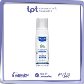 Dầu gội ngăn ngừa cứt trâu trẻ sơ sinh và em bé mustela 150ml pháp - foam shampoo for newborns mustela 150ml