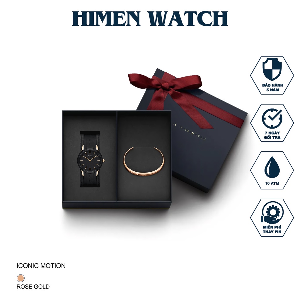 Đồng hồ nỮ ICONIC MOTION viền vàng hồng, năng động, cá tính chống nước 10ATM(100M) mua 1 đồng hồ tặng 1 lắc tay