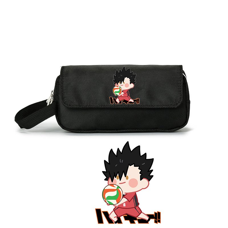Hộp bút vải canvas IN HÌNH HAIKYUU!! VUA BÓNG CHUYỀN ver CHƠI BÓNG anime chibi đồ dùng học tập xinh xắn