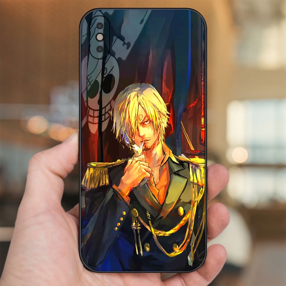 Ốp lưng iPhone Xs Max dẻo đen cạnh vuông in hình Sanji One Piece Đảo Hải Tặc