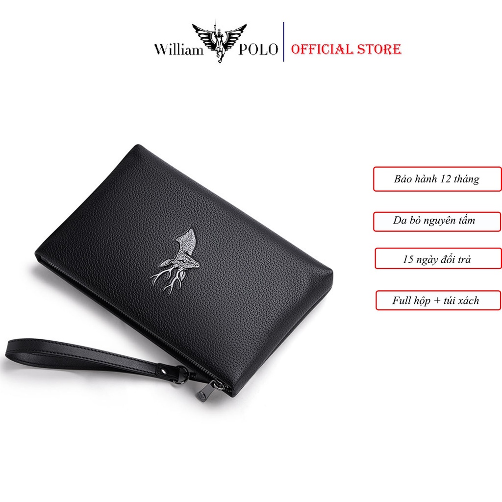 Ví Da cầm tay Nam Cao Cấp Bóp Nam Da Bò Thật Chính Hãng WILLIAMPOLO -POLO202141