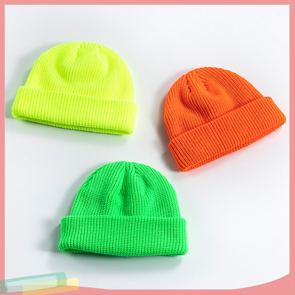 Mũ beanie dày màu trơn giữ ấm cho nam và nữ