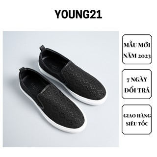Giày lười nam slipon nam in thêu họa tiết cao cấp 2023 YOUNG21