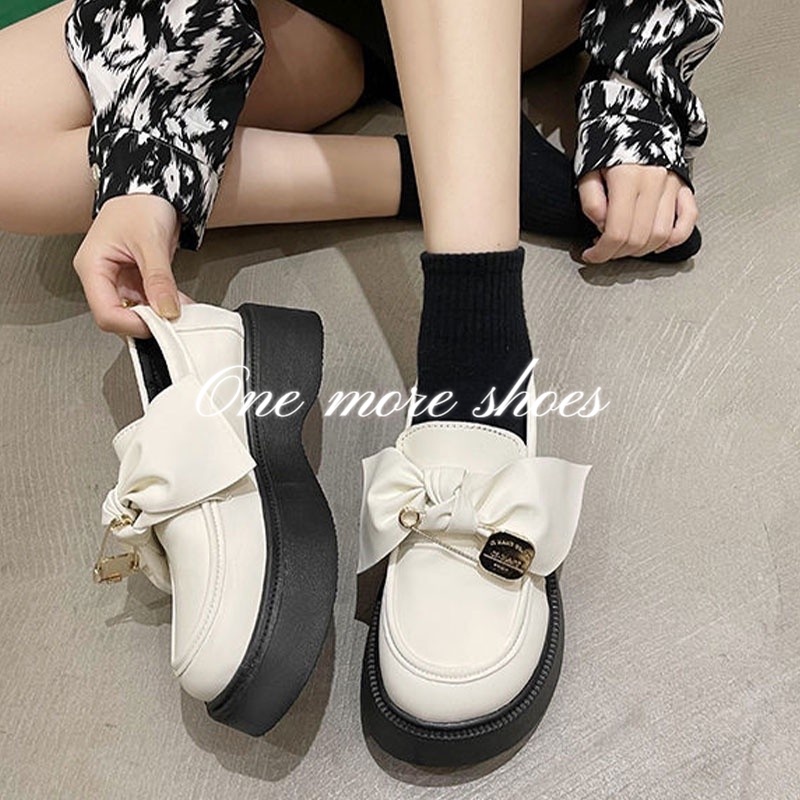 One Giày Da Thắt Nơ Phong Cách Anh Quốc Cổ Điển Dành Cho Nữ