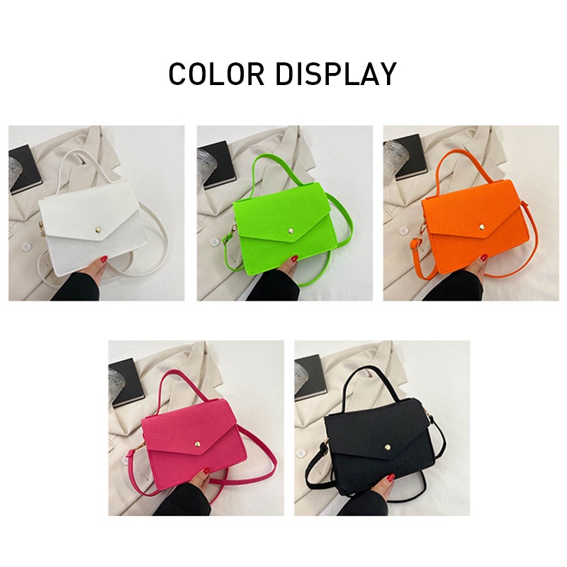 Mischa Túi Đeo Chéo Vai Nhỏ Màu Trơn Bằng Vải Không Dệt Phong Cách Phương Tây Đơn Giản Dễ Phối Đồ