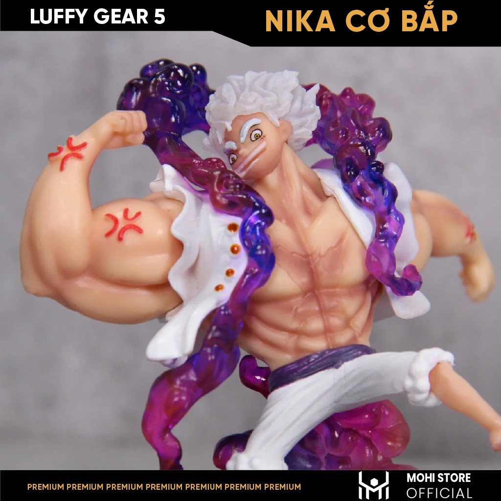 Mô hình One Piece - Figure Luffy Gear 5 Nika bản cơ bắp cao 11cm no BOX