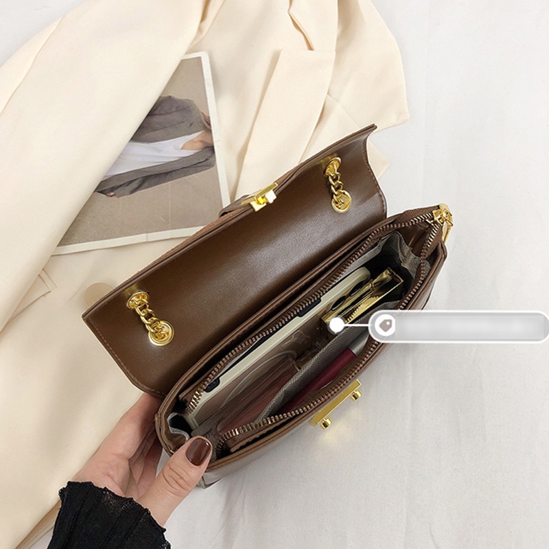 Túi Đeo Chéo Hình Vuông Nhỏ Màu Đen Phong Cách retro Cho Nữ