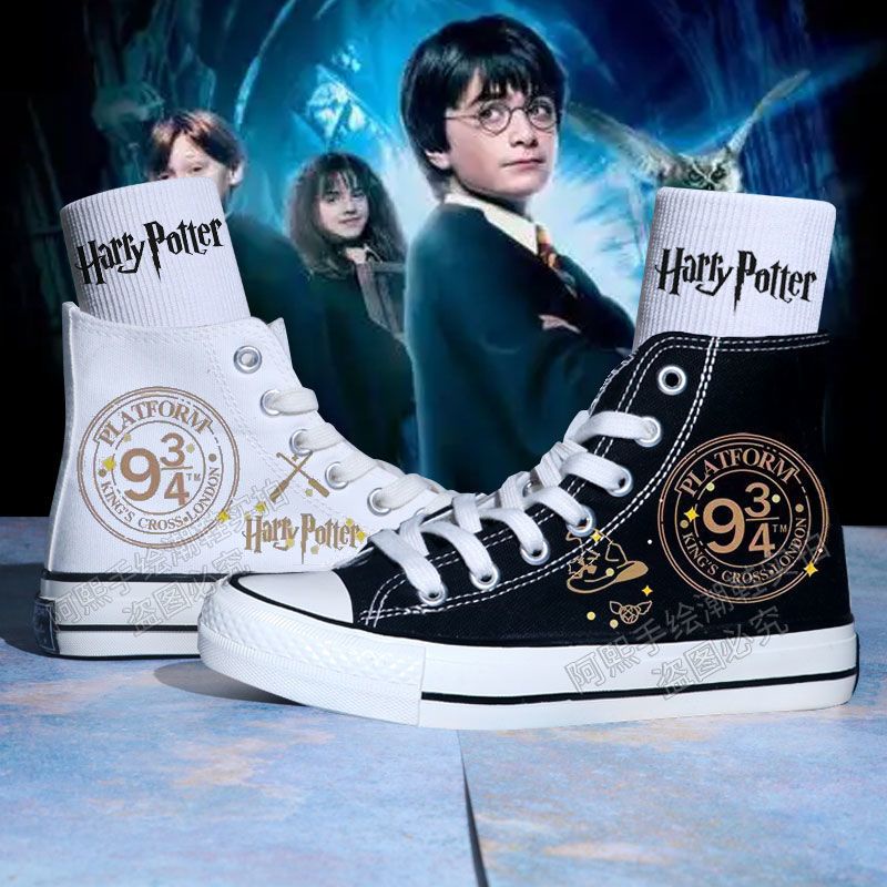 Giày Thể Thao Canvas Cổ Cao In Hình Harry Potter Thời Trang Thu Đông 2022 Phong Cách Mới Cho Cặp Đôi