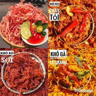 Combo khô heo, khô bò, khô mực, khô gà