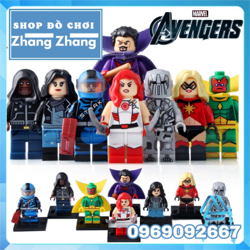Đồ chơi Xếp hình Ms Marvel Iron Man Vision Luke Cage Red Widow Black Tom Cassidy Jessica Jones Whiplash Xinh X0173
