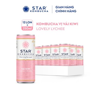 Thùng 12 lon star kombucha nguyên vị vải kiwi