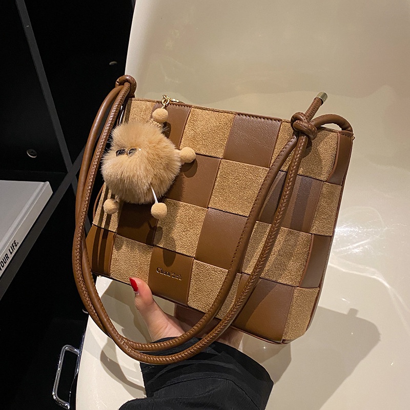 Túi Đeo Vai Bằng Vải Dệt Có Móc Khóa Dễ Thương Dành Cho Bạn Nữ