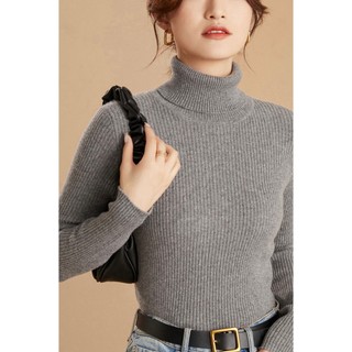 Áo len tăm cổ cao tay dài dáng body basic