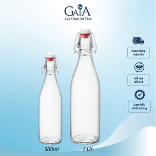 [VN] Chai thủy tinh nắp gài kín hơi/chai nắp gài 1 lít đựng kompucha, mật ong nhiều dung tích