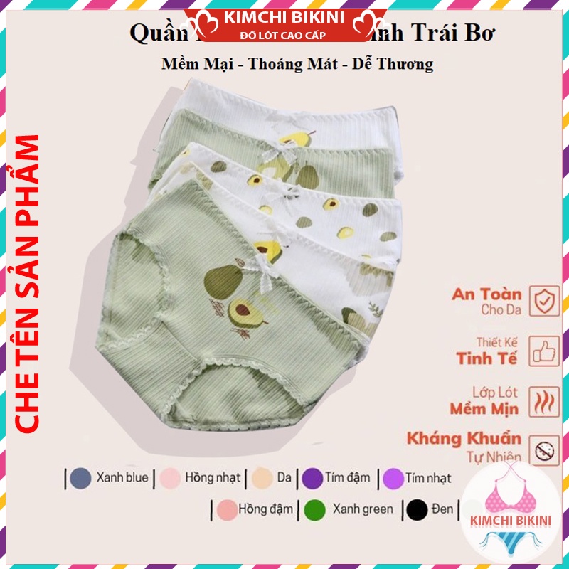 Quần lót Cotton mịn cạp chun xinh đẹp dễ thương KIMCHIBIKINI Quần lót bơ mềm mại thoáng mát QL094