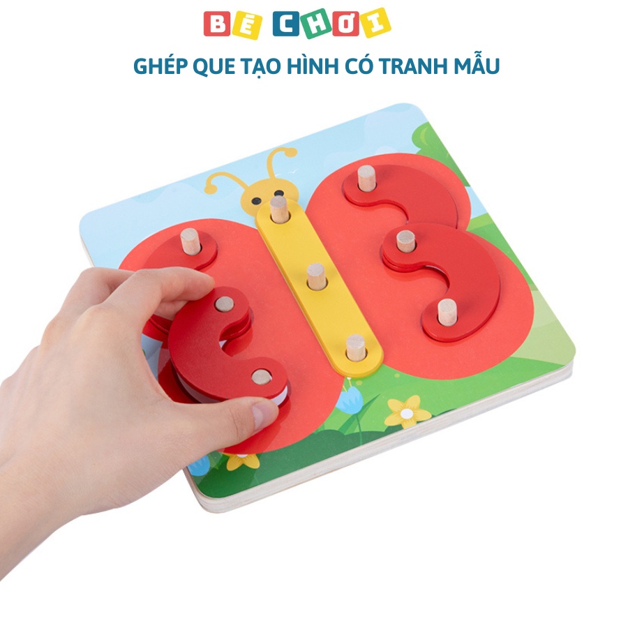 Trò chơi ghép que tạo hình bức tranh, bảng chữ cái và chữ số kích thích khả năng sáng tạo, đồ chơi thông minh
