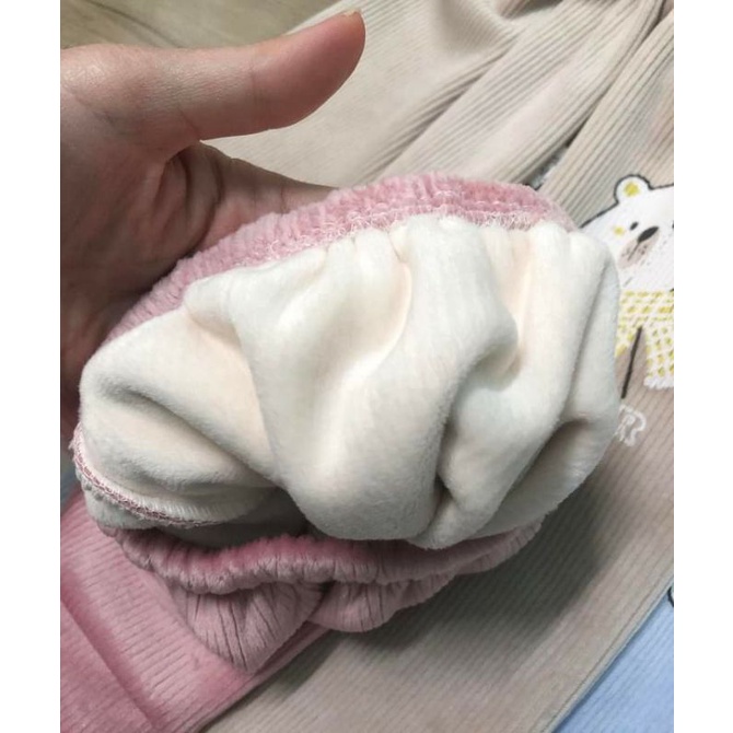 Quần Dài Nỉ Nhung Lót Lông In Mông Thú Cho Bé 5-15kg