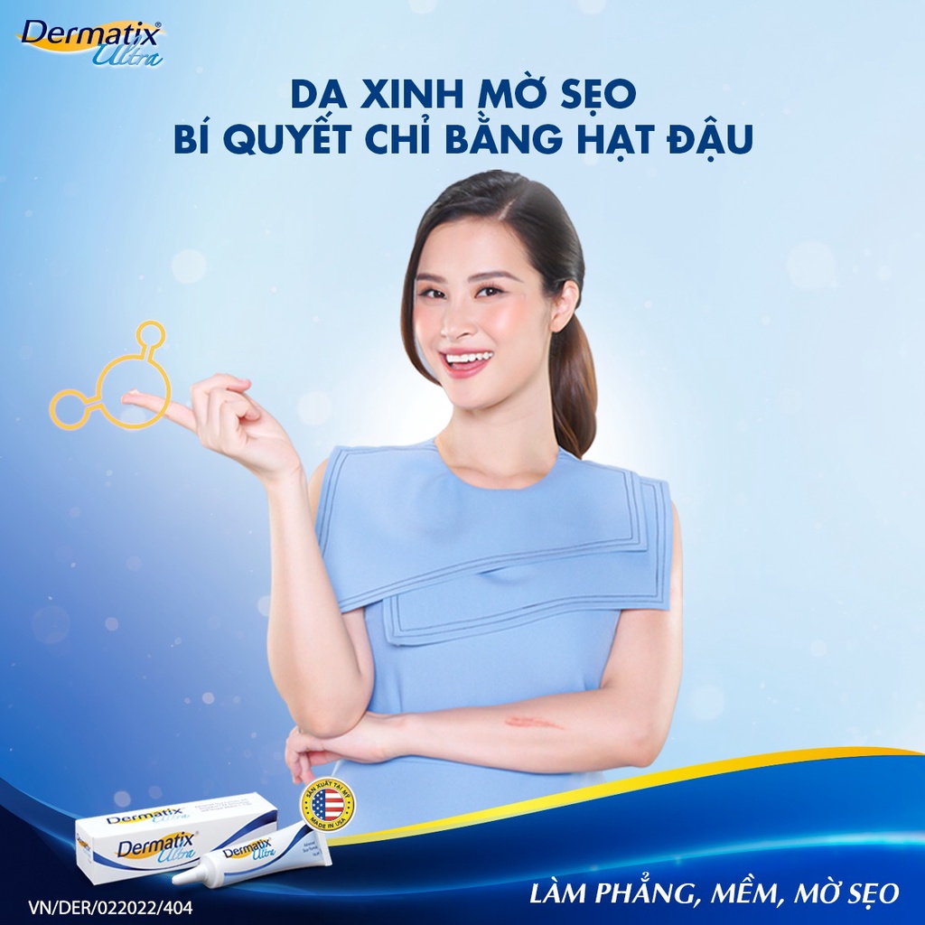 Gel làm mờ sẹo và làm phẳng sẹo lồi, sẹo thâm Dermatix Ultra 15g