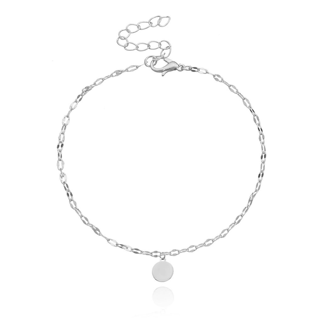 Vòng Tay Mặt Hình Đĩa Kim Loại Đơn Giản Thời Trang Cho Nữ