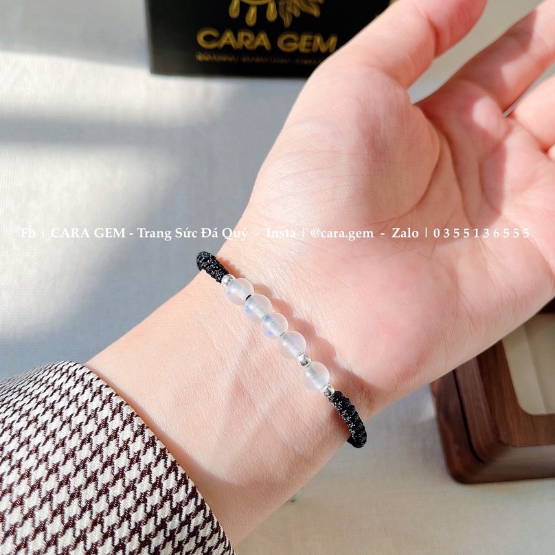 Vòng tay nữ đá Moonstone chữ sinh SP220 cara gem