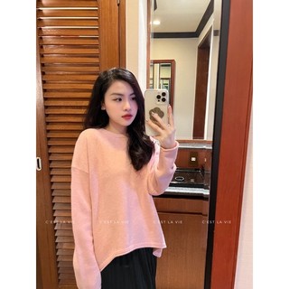Áo len vạt chéo cổ tròn C'est la vie
