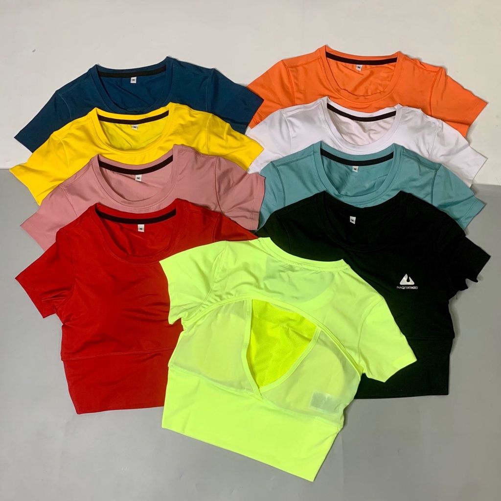 Áo Croptop Thể Thao Nữ Hở Lưng Có Kèm Mút Đai Bo Siết Eo Tập Gym Yoga Vải Thun Lạnh