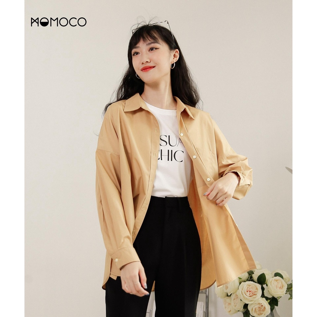 Áo Sơ Mi Dài Tay Loose Shirt MOMOCO Chất Liệu Đứng Phom Ít Nhăn Thanh Lịch Phù Hợp Mọi Hoàn Cảnh M2984