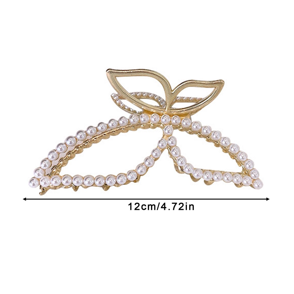 Kẹp Tóc Hình Bướm Bằng Kim Loại Đính Ngọc Trai Thời Trang Thanh Lịch Cho Nữ J5Z3